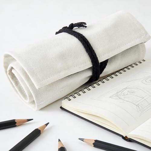 Professional Sketching Pencil Set with Full Hardness Range (3H–14B) – Graphite & Charcoal Pencils with Portable Canvas Pouch