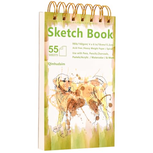 Qlmhudaim Travel Sketchbook | 4x6 Small Sketchbook with Tear Line - size: 4 x 6 Inches