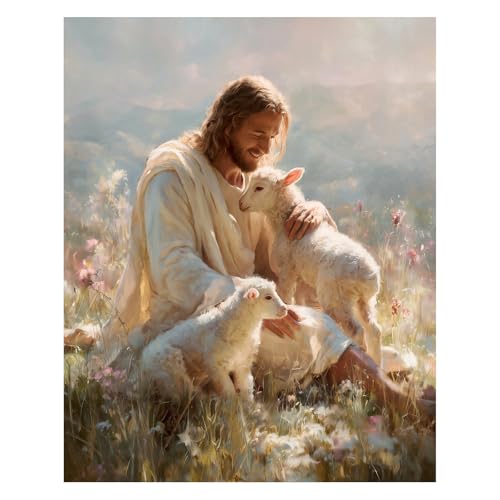 AUKELHJ Paint by Numbers Kit for Adults Beginner, Jesus, 16X20 Inch - color: 11-Jesus