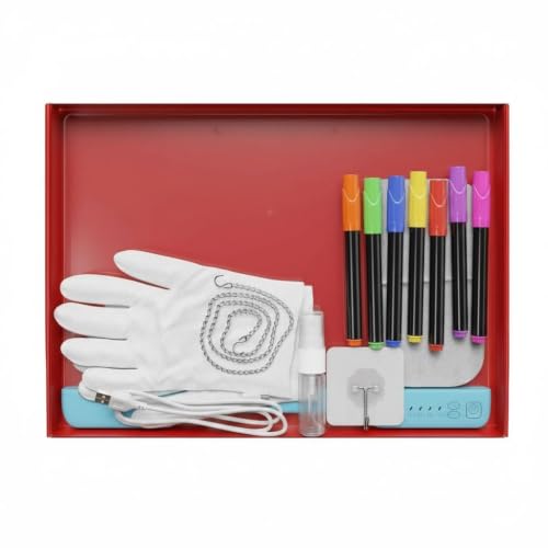 LED Drawing Board with USB-C Power – 16 Inch Acrylic Light Board for Tracing with Edge-Lit Color-Changing Glow, 7 LED Colors, 6 Light Modes – Plug-and-Play Kit with Markers, Stands, Gift Box (Black) - style: Style Black