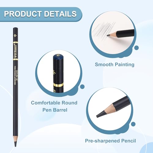 PATIKIL 12Pcs Drawing Pencils for Sketching, Medium Hard Refill Sketch Pencils for Drawing, Graphite Art Pencil Set Professional Resistant Lead for Painting Shading Artist Office Supplies - size: Medium Hard