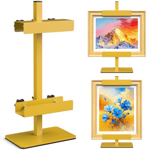 Tabletop Easel Stand Picture Easels for Display Up to 15.5" H Gold Picture Frame Stand Table Top Easel Metal Picture Easel for Photos, Painting, Artwork, Books (Base: 1.32 lbs) - size: 15.55 in