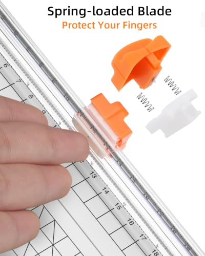 Firbon A5 Paper Cutter, Small Straight Paper Trimmer with Side Ruler | White Compact Design | Cuts Photo, Cardstock, Labels & Coupons | Portable Desktop Slicer | Scrapbooking & Craft Projects - color: A5-white