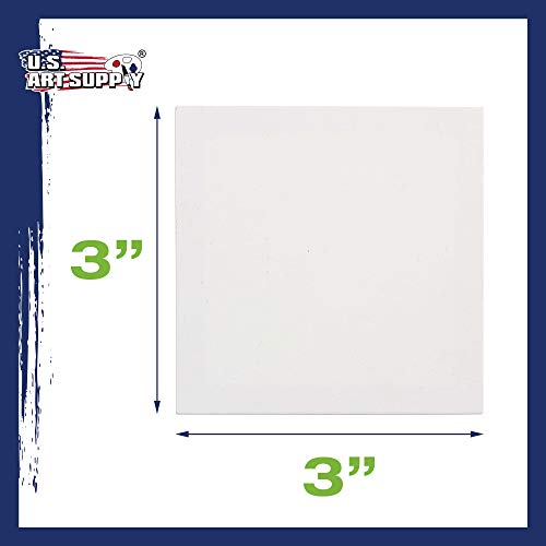 U.S. Art Supply 3x3 Mini Canvases for Painting, 72 Pack Bulk Small Stretched Artist Canvas Professional Primed - Ideal for Arts & Crafts | Small Stretched Artist Canvas Professional Primed - Ideal for Arts & Crafts - size: 3" x 3" - Pack of 72