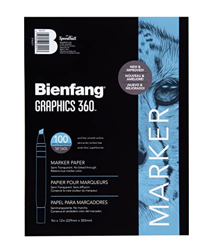 Bienfang Graphics 360 Marker Paper Pad, 9-Inch by 12-Inch, 100 Sheets - size: 12 by 9-Inch, 100 Sheets