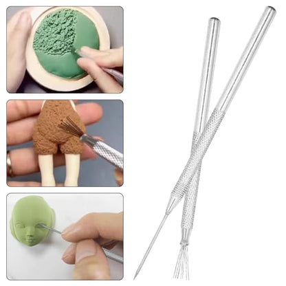 8Pcs Polymer Clay Cutter Tools, Acrylic Roller Clay Rolling Pin, Clear Rectangle Shape Sheet Backing Board, Slicer Shaping Knife, Wire Texture, Detail Needle,Scraper, Modeling Carving Jewelry Supplies