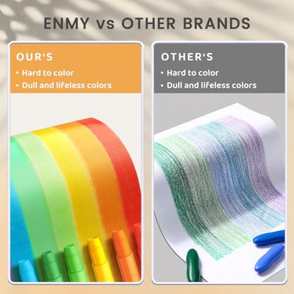 ENMY 48 Colors Gel Crayons, Twistable Non-Toxic Crayons Set, Washable Jumbo Crayons for Kids, DIY Craft Project, Art Supplies & Gifts - color: 48 Colors
