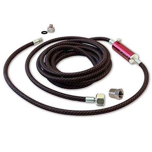Paasche 10' Braided Air Hose w/Moisture Trap & 1/8" BSP Adapter (A-1/8-10MT-AD) - size: 10' Braided Air Hose