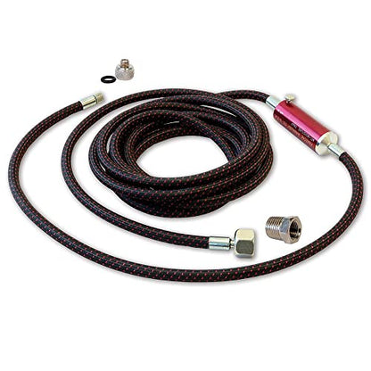 Paasche 10' Braided Air Hose w/Moisture Trap & 1/8" BSP Adapter (A-1/8-10MT-AD) - size: 10' Braided Air Hose