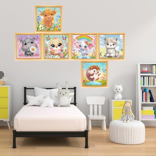 5DDIYART 6 Pack Elephant Diamond Art Kits for Kids Beginners - color: KD72+73+74+75+76+77-1