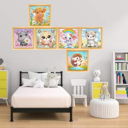 5DDIYART 6 Pack Elephant Diamond Art Kits for Kids Beginners - color: KD72+73+74+75+76+77-1