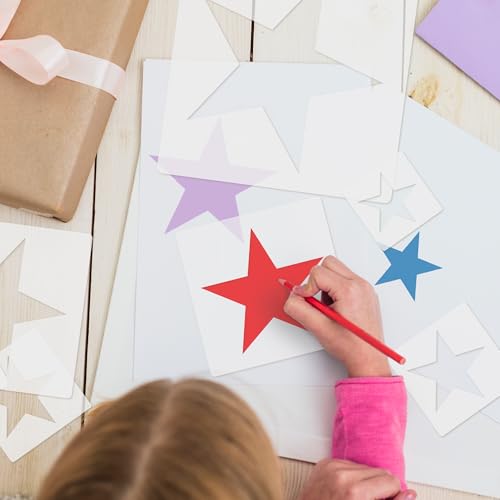 Star Stencil, 8 Pcs Different Size Star Stencils, Stars Template Stencil, Large Stencil for Spray Painting, Painting Template for Fabric Walls Arts Paper