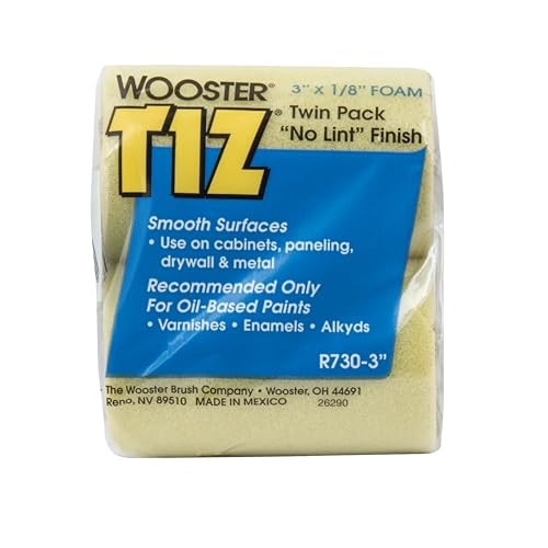 Wooster Brush R730-3 Tiz Foam Roller Cover, 1/8-Inch Nap, 2-Pack, 3-Inch - size: 3 inches
