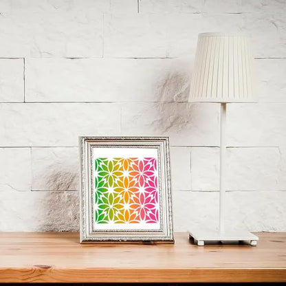 16pcs Reusable Geometric Stencils 8 x 8 Inch Painting Templates Wall Abstract Stencils for Crafts, Floor Drawing Templates, Furniture, Wood, Wall, Canvas, Fabric Painting, Art, Graffiti