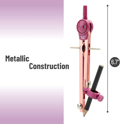 Mr. Pen- Metal Geometry Compass, Center-Wheel Design - color: Rose Gold