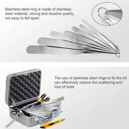 958-G01 Caulking Spatula Set, 7-Piece Stainless Steel Caulking Knife | 7-Spices Circular Fixed Caulking Knife Set, Widths from 3/8” to 1-1/2”, Easy-to-Handle, Multi-Functional Spatula Set