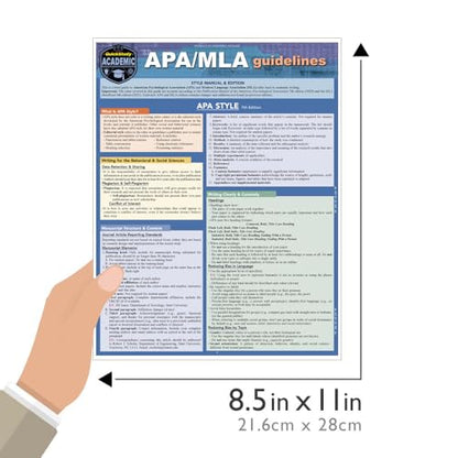 APA/MLA Guidelines - 7th/9th Editions Style Reference for Writing: a QuickStudy Laminated Guide (Quick Study Academic)