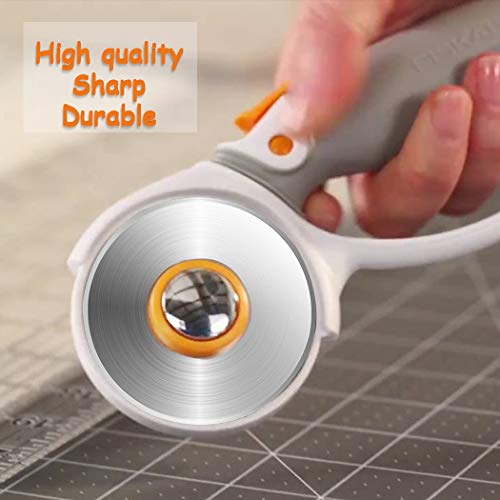 SOMOLUX 60mm Rotary Blades Compatible with Fiskars 60mm Rotary Cutter Perfect for Sewing Arts Crafts, Sharp, and Durable 5 Pack (Round hole 10mm) - color: 5pcs 60mm for Fiskars