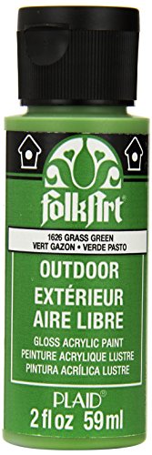 FolkArt Outdoor Acrylic Paint in Assorted Colors (2 Ounce), 1626 Grass Green - color: Grass Green, size: 2 Fl Oz (Pack of 1)