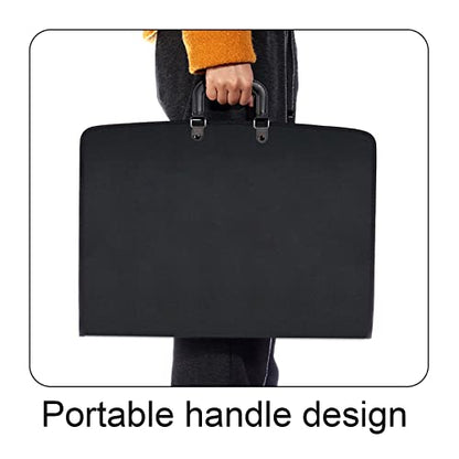 Acocony 11x17 Art Portfolio PP Material Black Pack of 1 | 11x17 Art Portfolio Case with Zipper Closure Oxford Cloth Edge Waterproof - color: Black