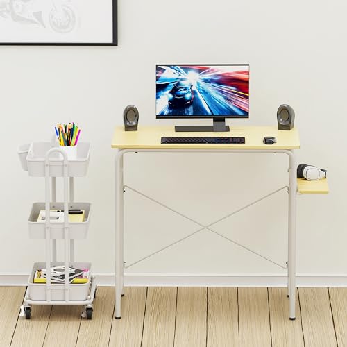 Simple Houseware 3-Tier Rolling Utility Cart with Hanging Bucket, White - color: White, size: 3-Tier