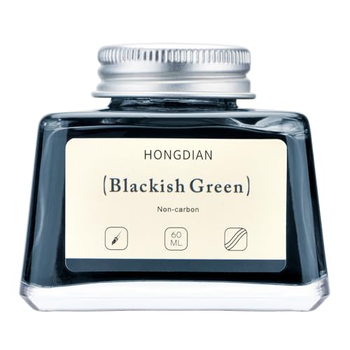 Asvine Hongdian Fountain Pen Bottled Ink Blackish Green, 60ml Fountain Pen Bottled Ink, Non Carbon - color: Blackish Green