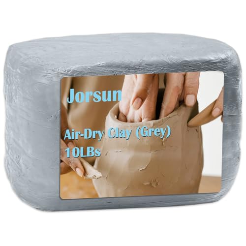 JOAWSOME Natural Air-Dry Clay Kaolin, Non-Toxic All-Purpose Compound 10LBs, All-Purpose Modeling Clay (Gray)