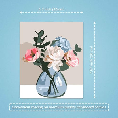 LuwoArte 6 Pack Paint by Numbers Kit for Adults – Flower Symphony – Floral Paint by Numbers for Adults Beginners – DIY Adult Paint by Number Kit – Relaxing Painting Set – 6.3 x 7.87 inch - color: Flower Symphony