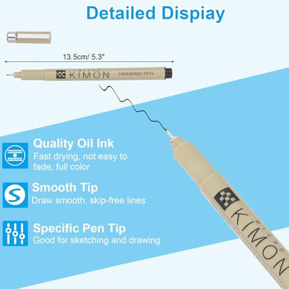 PATIKIL Micro Pen Fineliner Pens, 8Pcs 0.3mm Fine Point Drawing Pens Waterproof for Archival Artist Calligraphy Illustration Journaling Sketch, Black - size: 0.3mm