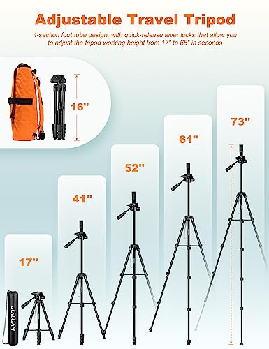 JOILCAN Phone Tripod Stand, 68" Tripod for iPad iPhone Tablet with Remote - color: Black, size: 68 Inch