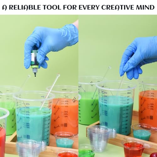 Artcome Mixing Cup Kit - 50 PC 20oz (600ml) Plastic Measuring Cups, 50 PC Wooden Mixing Sticks, 100 PC 40ml Disposable Small Cups, 10 PC Stirring Rods - Ideal for Epoxy Resin, Paint & Liquid Mixing | 50 PC Wooden Mixing Sticks, 100 PC 40ml Disposable Smal