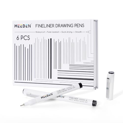 MEEDEN Micro Fineliner Drawing Pens: 0.7mm Needle Nib, 6 Pack, Black Ink | Waterproof archival ink for bold outlining, comic panels, lettering, manga, illustration, and strong line contrast - style: 0.7mm Needle Nib