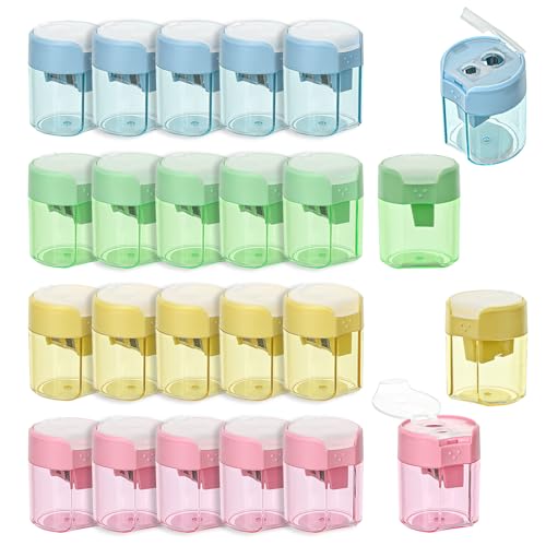 Colored Pencil Sharpener Bulk for Kids Manual Handheld Crayon Sharpeners - style: 24Pcs Sharpeners - A