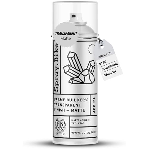 Spray.Bike Frame Builder's Transparent Finish - Clear Matte | Protective Matte Clear Spray Paint for Steel, Aluminum & Carbon | Acrylic Top Coat for Bike Painting | Weatherproof Finishing Coat, 400ml - color: Clear - Matte Finish