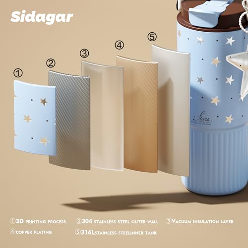 26 oz Insulated Stainless Steel Tumbler with Straw & Handle Star - color: Starry Blue
