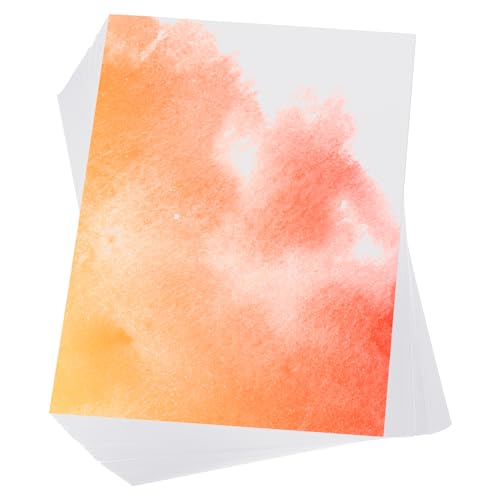 PATIKIL 100 Pcs Pure Cotton Watercolor Paper 140lb/300 GSM Water Coloring Paint Paper for Art Painting Watercolor Drawing Artist, 10x7 Inch - size: 10x7 Inch