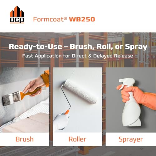 Formcoat WB250 Concrete Form Release Agent - Non-Staining Mold Release for Wooden, Plastic & Metal Molds – Solvent-Free Concrete Mold Release for Precast, Architectural & DIY Projects – 1 Gallon