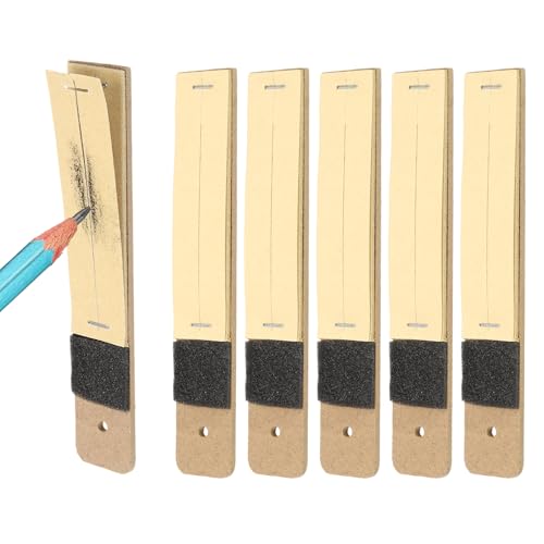 PATIKIL 6 Pcs Sandpaper Pencil Sharpener Pencil Pointer Sharpening Brown