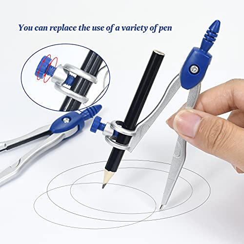 Vobou Math Geometry Sets 10 Pcs, Student Supplies Kit, for School,Navy Blue - color: Navy Blue