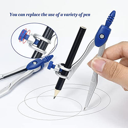 Vobou Math Geometry Sets 10 Pcs, Student Supplies Kit, for School,Navy Blue - color: Navy Blue