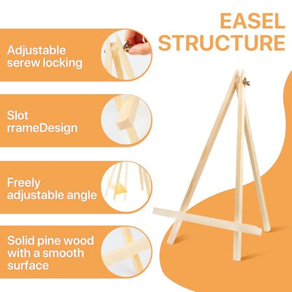 3 Pack 14 Inch Wood Easels, Tabletop Painting Display Easels, Painting Party Easel, Portable Canvas Holders
