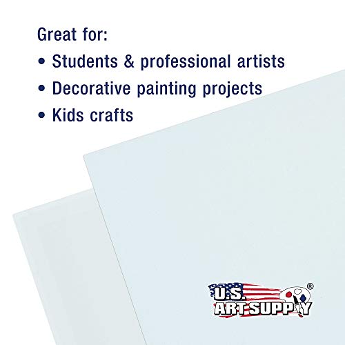 U.S. Art Supply 4 X 4 Inch Art Canvas Board Panels 96 Pack - 8 Ounce | Heavyweight Cotton Acid Free Canvases for Painting Acrylics and Watercolor (1 Case of 96 Single Canvas Painting Panels) - size: 4" x 4"