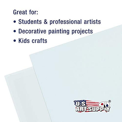 U.S. Art Supply 4 X 4 Inch Art Canvas Board Panels 96 Pack - 8 Ounce | Heavyweight Cotton Acid Free Canvases for Painting Acrylics and Watercolor (1 Case of 96 Single Canvas Painting Panels) - size: 4" x 4"