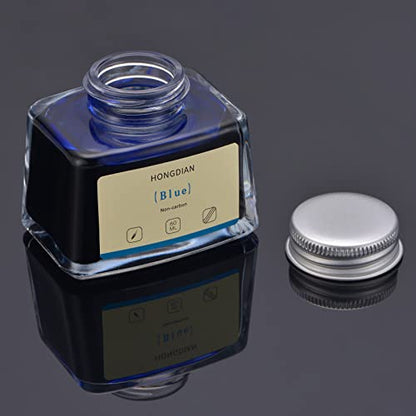 Asvine Hongdian Fountain Pen Bottled Ink Blue, 60ml Bottle Ink for Fountain Pen Non Carbon - color: Blue