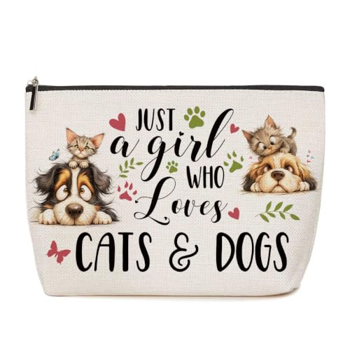 Lovdazzles Cat Dog Gifts for Girls Makeup Bag Funny Animal Cosmetic Bag - color: Multicolor 1772