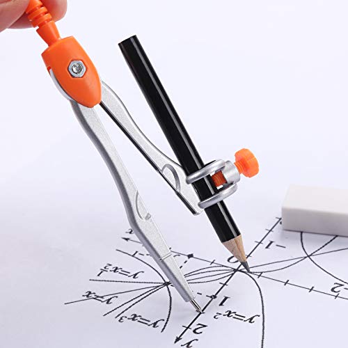 Vobou Math Geometry Sets 10 Pcs, Student Supplies Kit, for School (Orange) - color: Orange