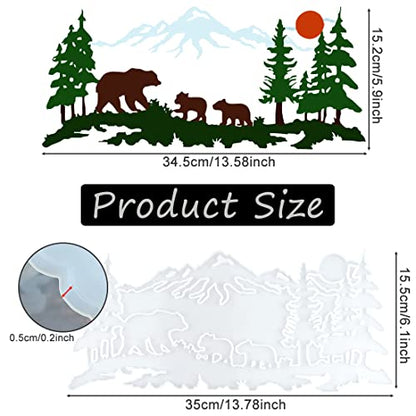 Bear's Family Epoxy Casting Mold for Wall Hanging Mount Decor, DIY Door Art Home Party Unique Decoration, Resin Silicone Mold