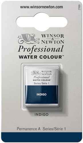 Winsor & Newton Professional Watercolor, Half Pan, Indigo - color: Indigo, style: Half Pan
