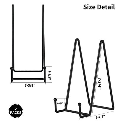 IBosins 5-Pack 8-Inch Plate Holder Display Stands Black Metal Frame Stand - color: Black, size: 8 Inch