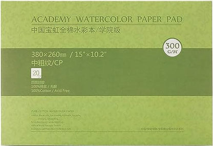 MEEDEN 15"X10.2" Cotton Watercolor Paper Block: Cold Pressed, 140lb/300gsm - color: Cold Press, size: 15×10.2"